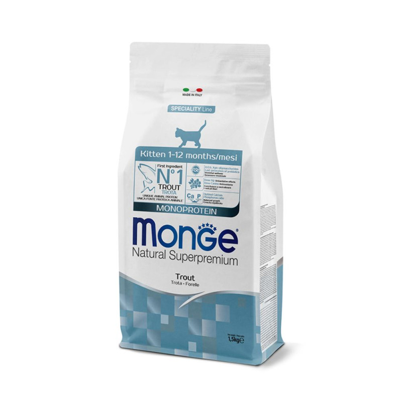 Monge Natural Superpremium Kitten kuivtoit forelliga kassidele-Bosse.ee