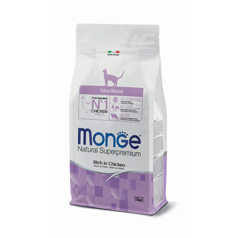 Monge Natural Superpremium steriliseeritud kuivtoit kanaga kassidele-Bosse.ee