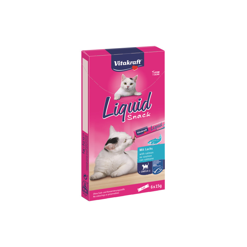 Vitakraft Liquid Snack kassimaius vedel lõhega 6 tk