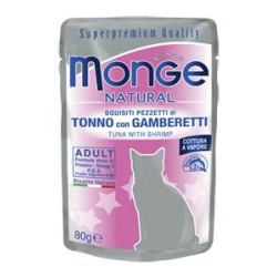MONGE Natural einekotike kassile Tuunikala &amp, Krevett 80g