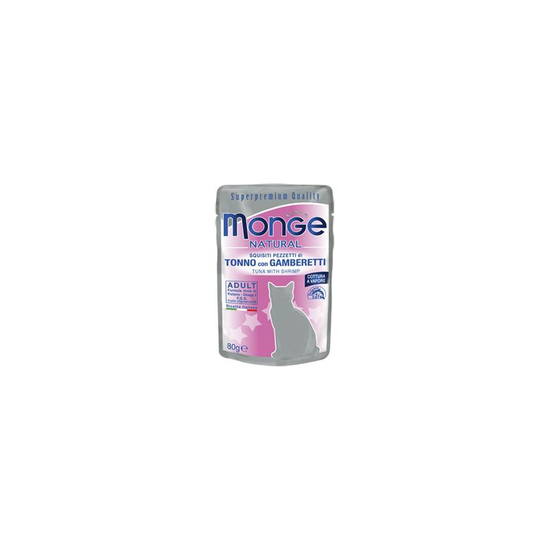 MONGE Natural einekotike kassile Tuunikala &amp, Krevett 80g