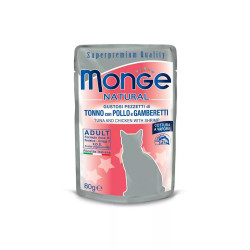 MONGE Natural einekotike Tuunikala, Kana &amp, Krevett 80g
