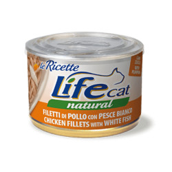 Life Cat LeRicette konserv kassile kana &amp,valge kala 150g