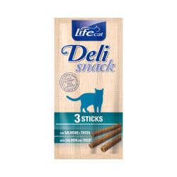Life Cat Deli Snack kassi maiuspulgad LÕHE &amp, FORELL 15g