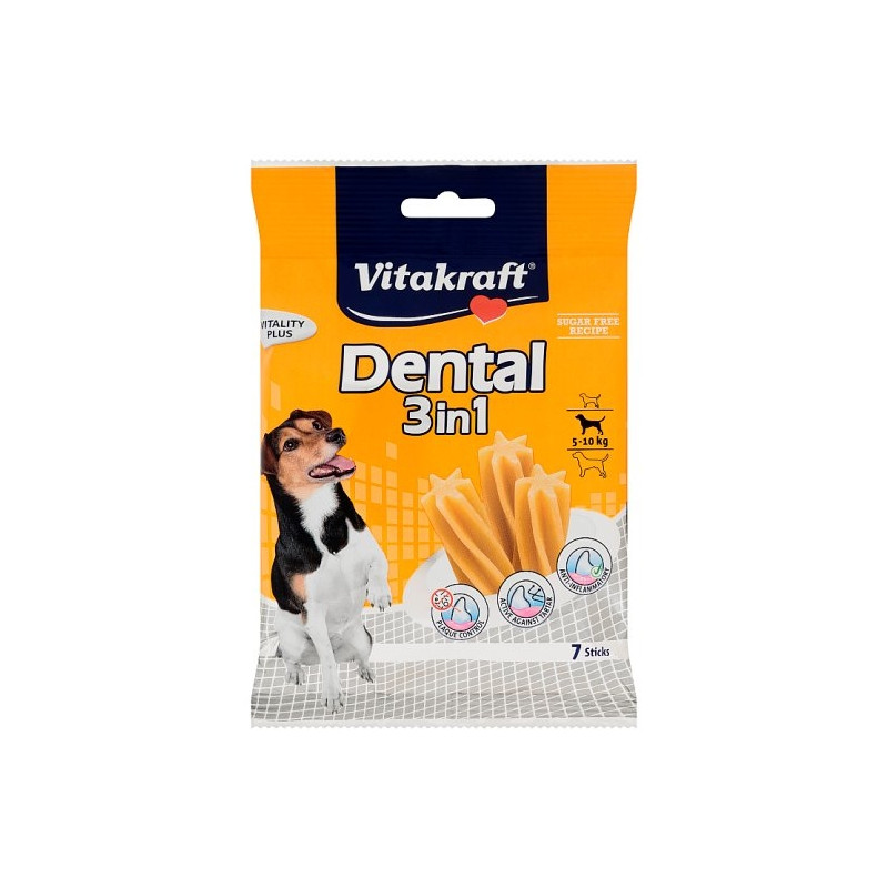 Vitakraft Dental 3in1 M närimispulgad koertele 7tk/180g