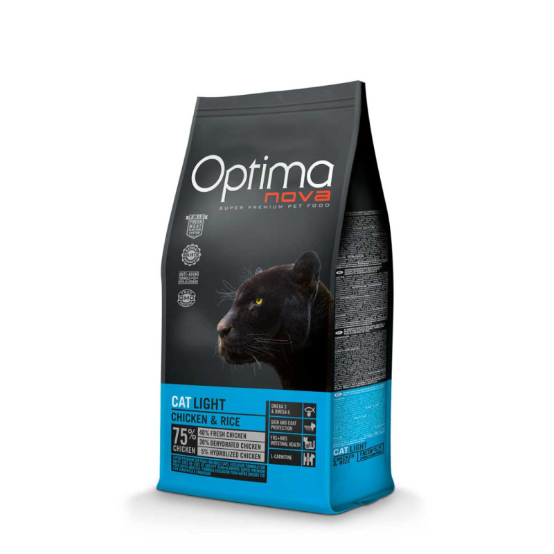 Optimanova Light kuivtoit kassile kana&riis 2kg