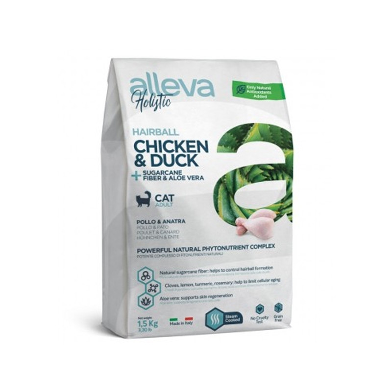 Alleva Holistic Hairball kuivtoit karvapallide ennetamiseks kana ja part 1.5kg