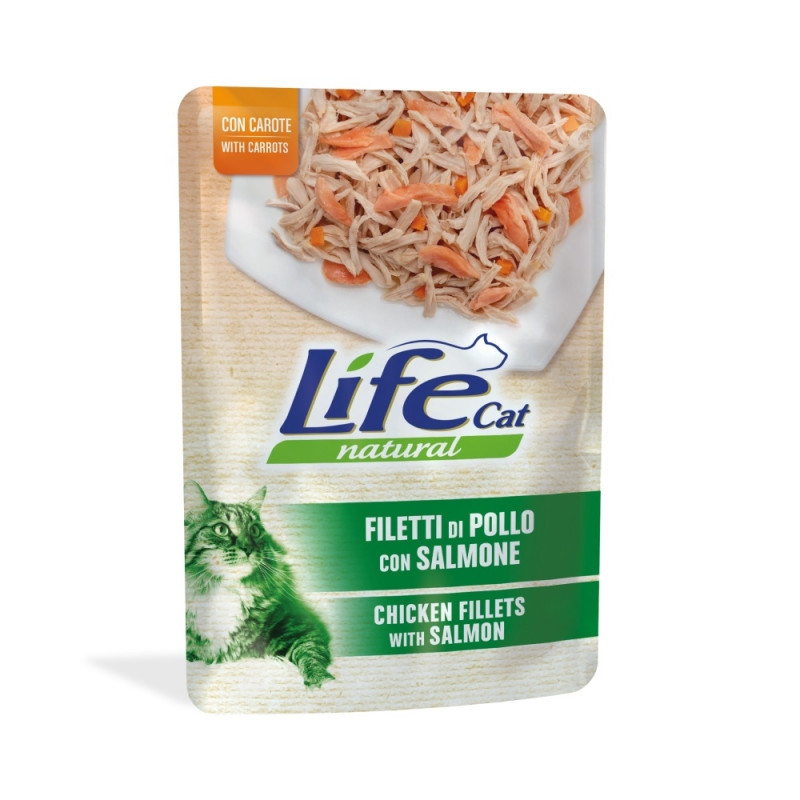 Life Cat einekotike kassile kana, lõhe &amp, porgand 70g