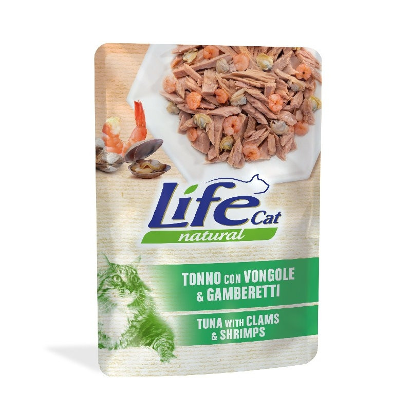 Life Cat einekotike kassile tuunikala, krevetid &amp, karbid 70g