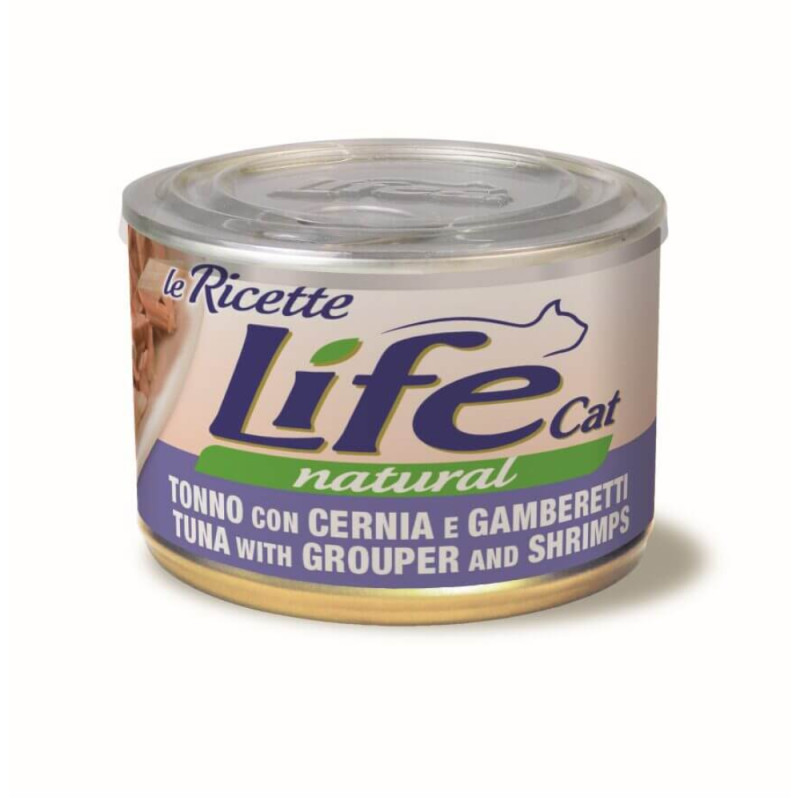 Life Cat LeRicette konserv kassile tuunikala, ahven&amp,krevetid 150g