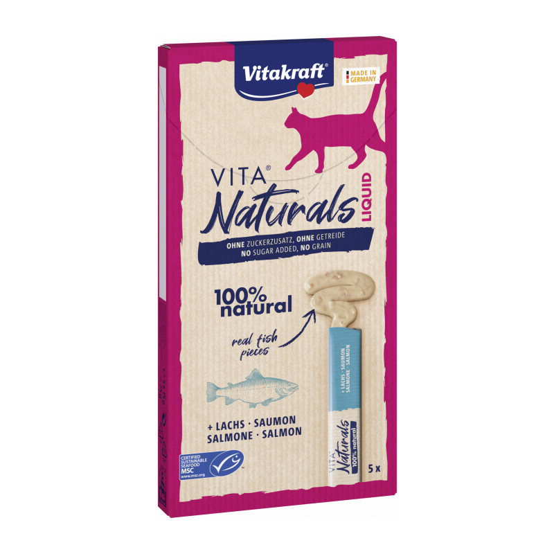 Vitakraft VITA NATURALS LIQUID vedel kassimaius lõhega 5tk