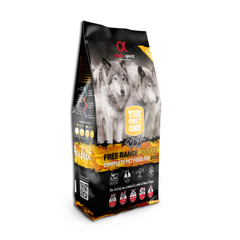 Alpha Spirit The Only One Poultry külmpressitud poolniiske toit koertele 12kg