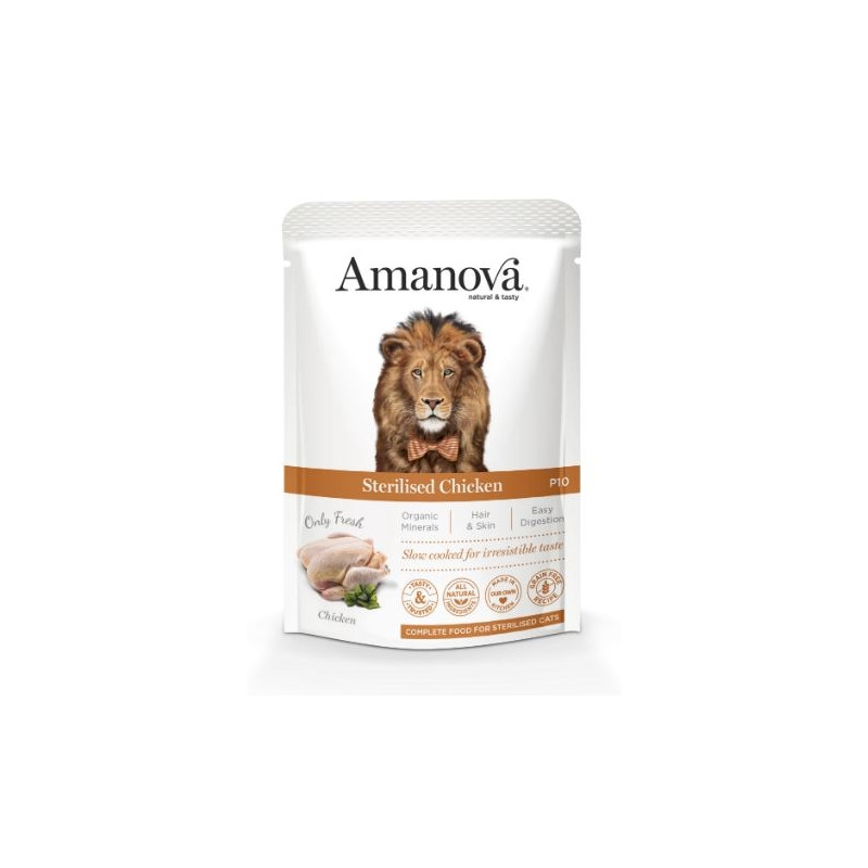 Amanova täissööt steriliseeritud kassile kanaga 85g
