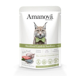 Amanova täissööt steriliseeritud kassile lammas &amp, sardiinid 85g
