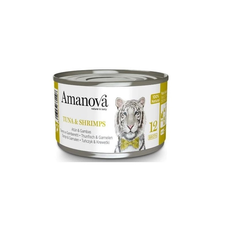Amanova Broth kassikonserv tuunikala &amp, krevetid puljongis 70g