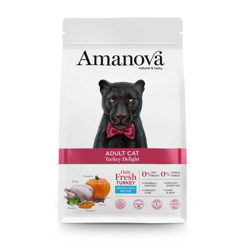 Amanova kuivtoit täiskasvanud kassidele kalkunilihaga 1.5kg