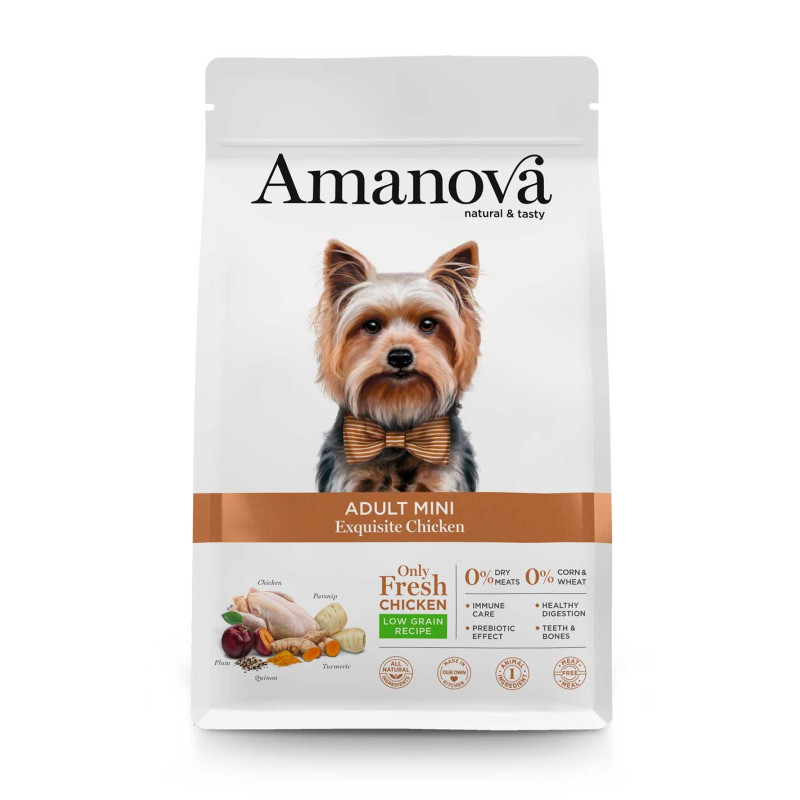 Amanova Mini kuivtoit väikest kasvu koertele 2kg kanaga