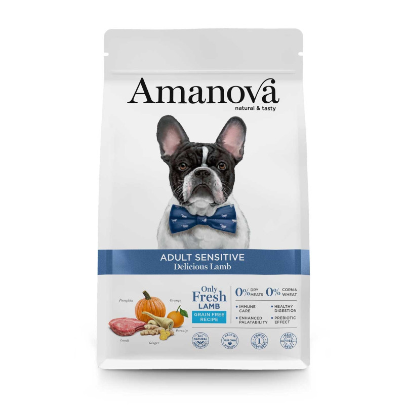 Amanova Sensitive kuivtoit koertele 2kg lambaga