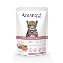 Amanova täissööt täiskasvanud kassile lõhe &amp, kalkun 85g