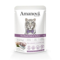 Amanova täissööt steriliseeritud kassile kala &amp, kalkun 85g