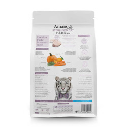 Amanova kuivtoit steriliseeritud kassile valge kalaga 300g