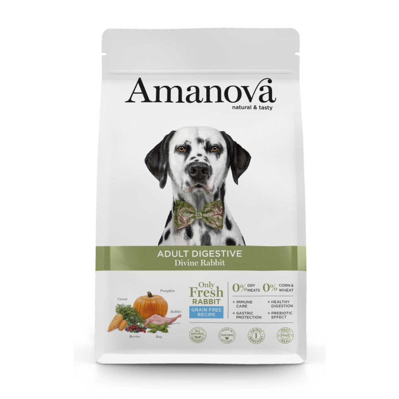 Amanova Digestive seedimist soodustav kuivtoit koerale jäneselihaga 2kg