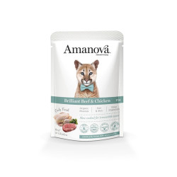 Amanova Brill täissööt täiskasvanud kassile veis &amp, kana 85g
