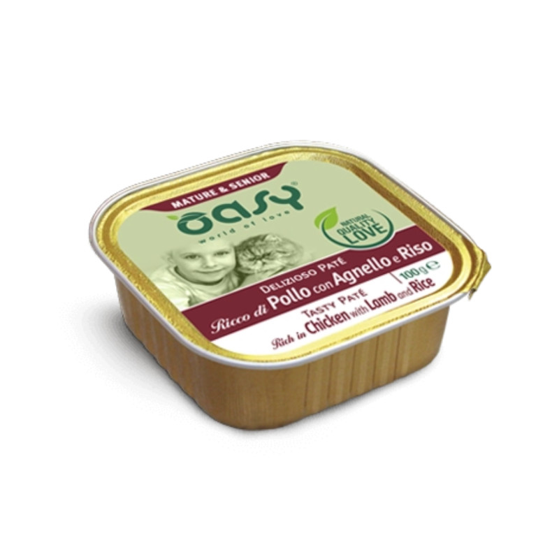 OASY Tasty Pate Senior kana ja lambaga pasteet eakale kassile 100g