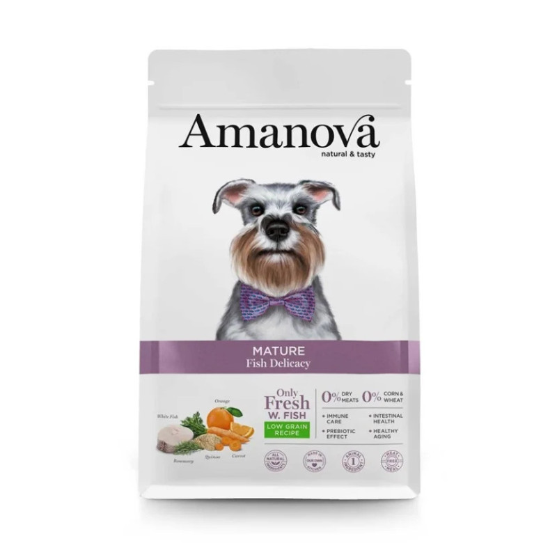Amanova Mature kuivtoit eakale koerale valge kalaga 10kg