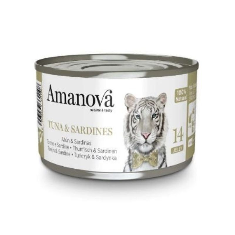 Amanova Jelly kassikonserv tuunikala &amp, sardiinid želees 70g - Bosse.ee