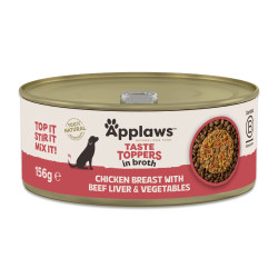 Applaws Taste Toppers in Broth kuivtoidu maitseaine kana-, veiseliha ja köögiviljadega koertele