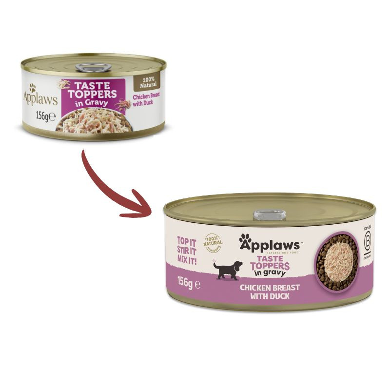 Applaws Taste Toppers in Gravy kuivtoidu maitseaine kana ja pardiga koertele