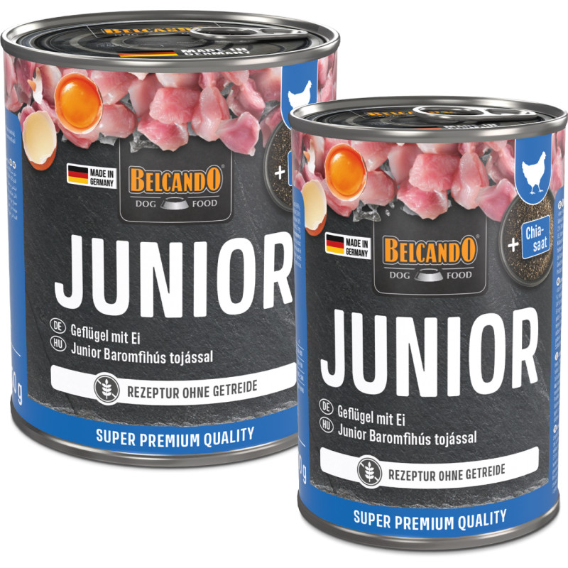 Belcando Junior Poultry with Egg konserv linnuliha ja munadega noortele koertele