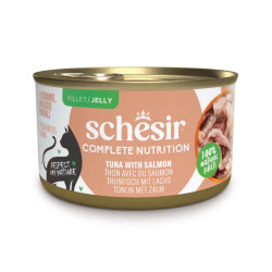 Schesir Complete Nutrition konservid tuunikala ja lõhega, geelipakendites kassidele