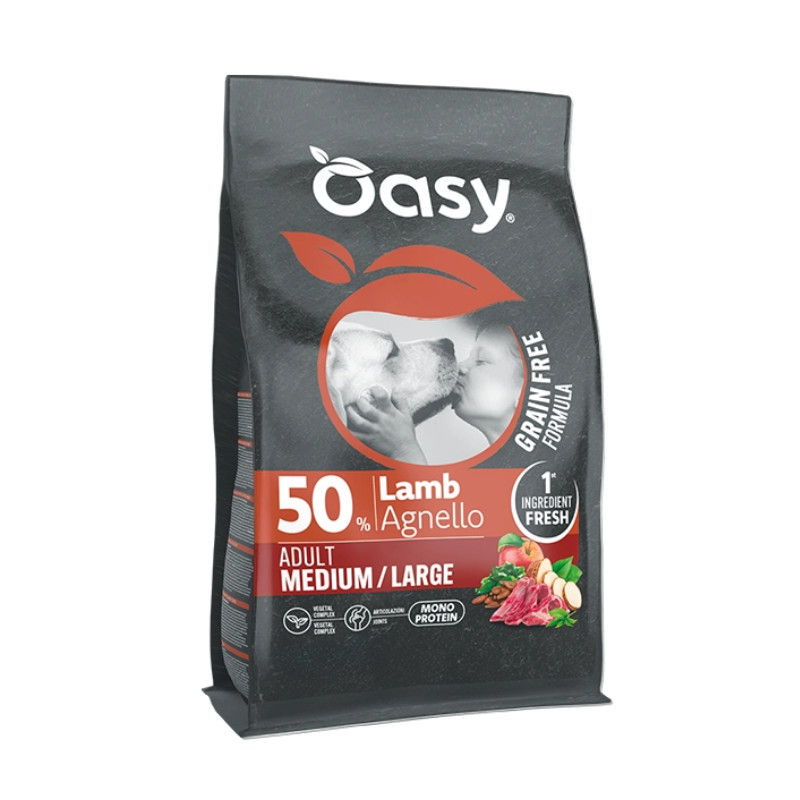 Oasy Grain Free Adult Medium/Large kuivtoit tallelihaga keskmist ja suurt tõugu koertele
