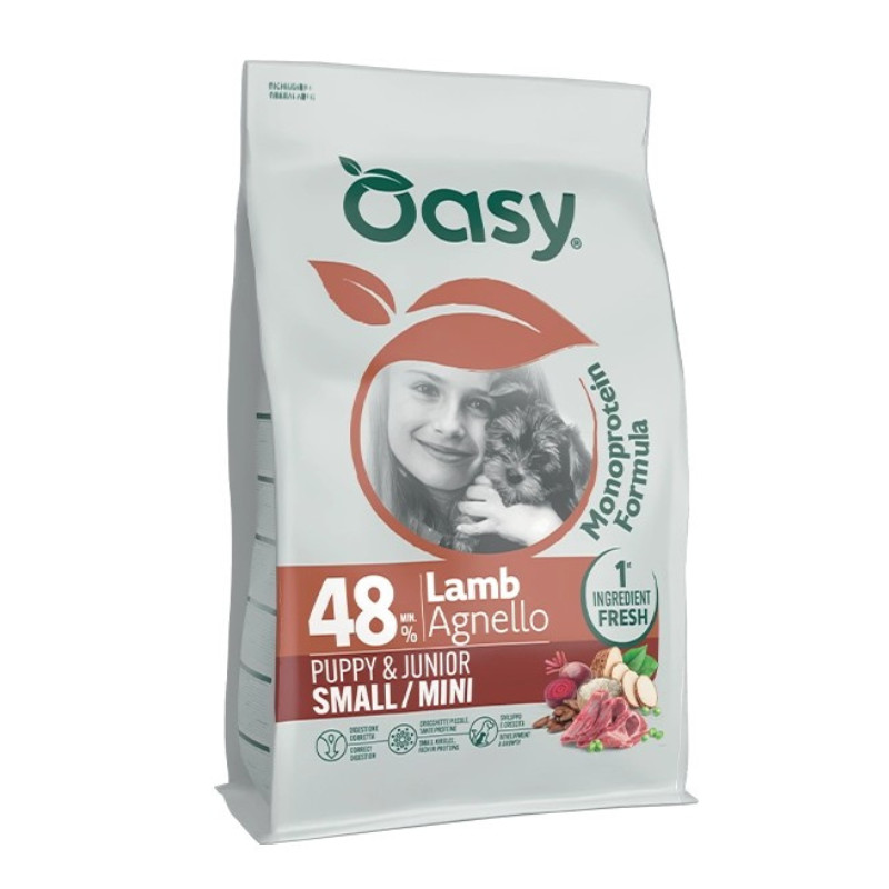 Oasy Monoprotein Puppy Small and Mini kuivtoit tallelihaga väikeste tõugude kutsikatele