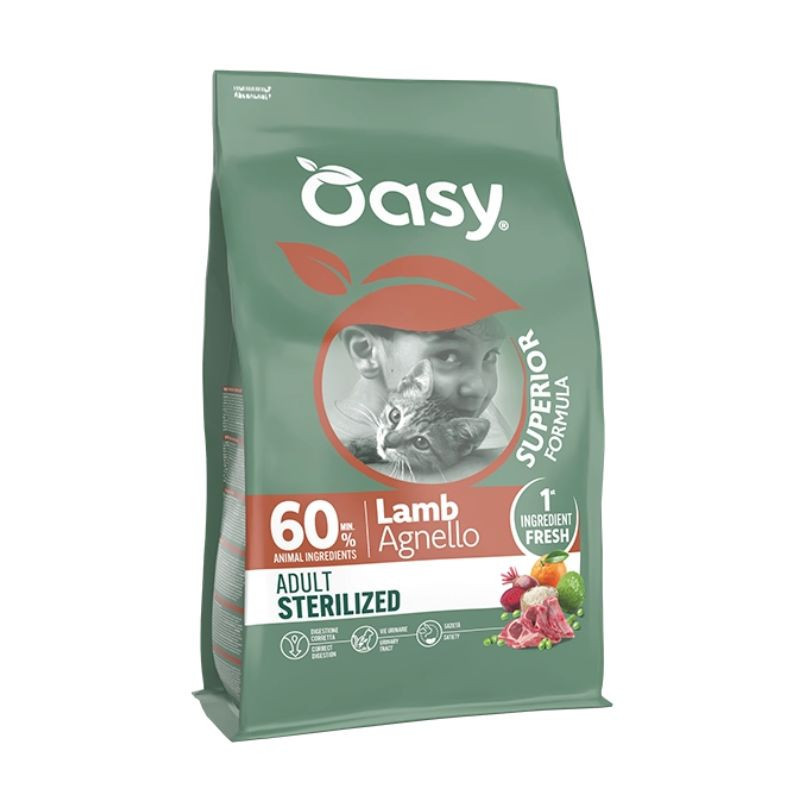 Oasy Superior Sterilised kuivtoit tallelihaga steriliseeritud kassidele