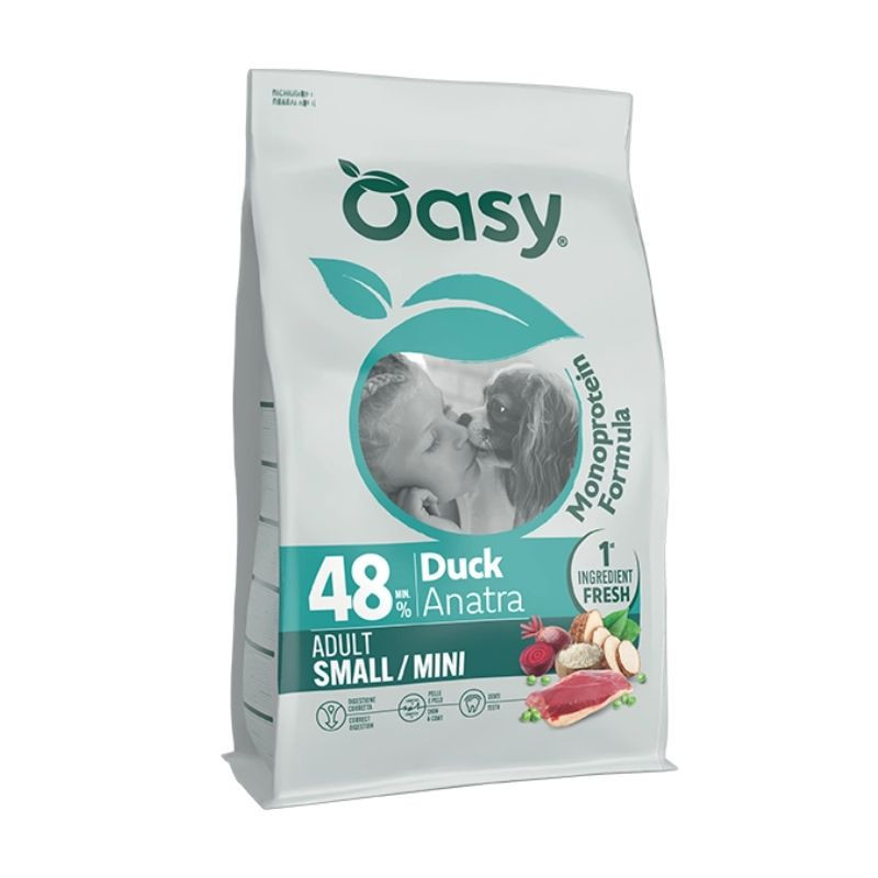 Oasy Monoprotein Adult Small/Mini kuivtoit pardilihaga väikest tõugu koertele