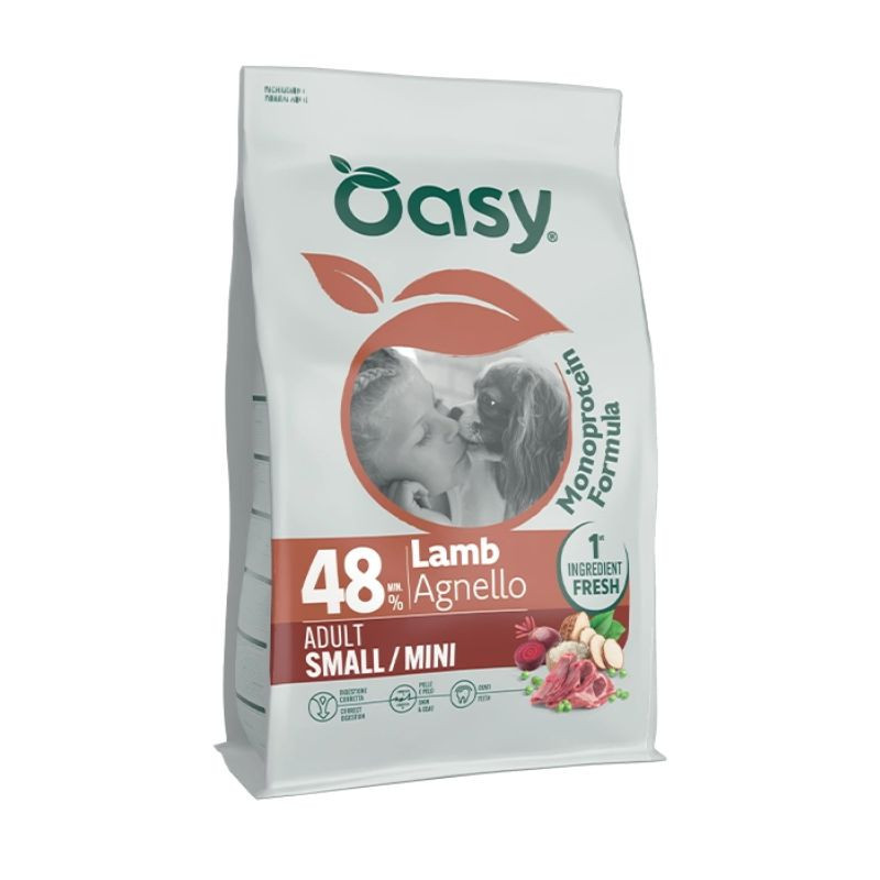 Oasy Monoprotein Adult Small/Mini kuivtoit tallelihaga väikest tõugu koertele