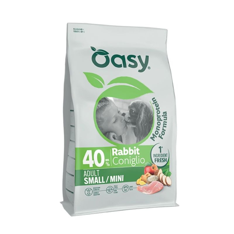 Oasy Monoprotein Adult Small/Mini kuivtoit küülikulihaga väikest tõugu koertele