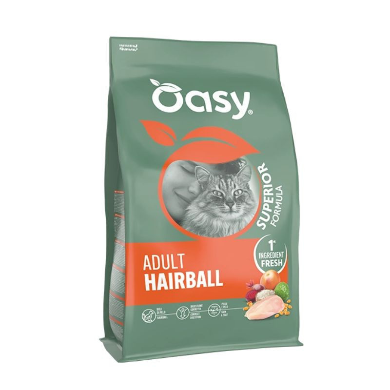 Oasy Superior Adult Hairball kuivtoit kanaga kassidele