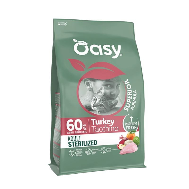 Oasy Superior Sterilized Turkey kuivtoit kalkunilihaga steriliseeritud kassidele