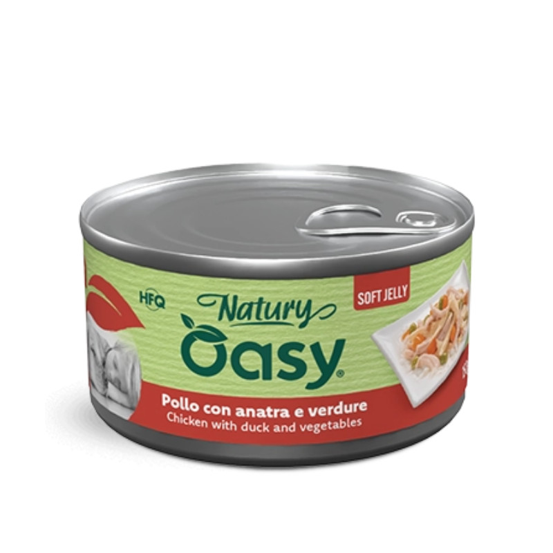 Oasy Natury Soft Jelly konservid kanaliha, pardiliha ja köögiviljadega koertele