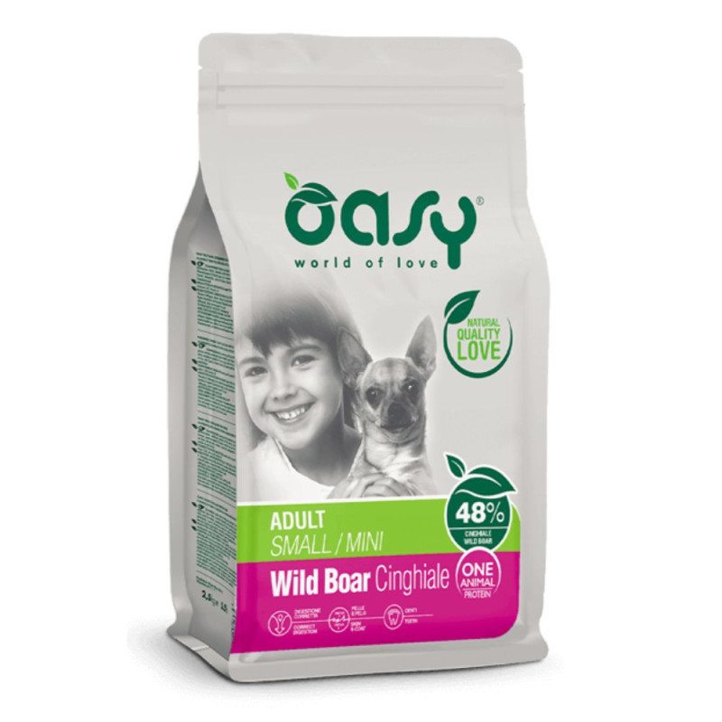 Oasy Adult Small & Mini Wild Boar kuivtoit väikest tõugu täiskasvanud koertele