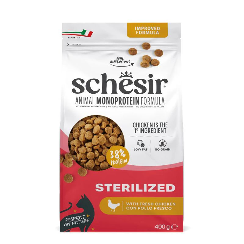 Schesir Monoprotein kuivtoit kanaliha ja steriliseeritud kassidele - Bosse