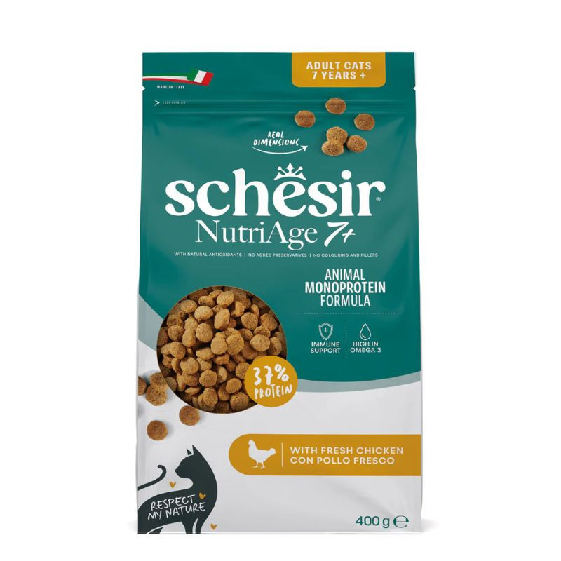 Schesir Monoprotein NutriAge 7+ kuivtoit kanaga eakatele kassidele - Bosse