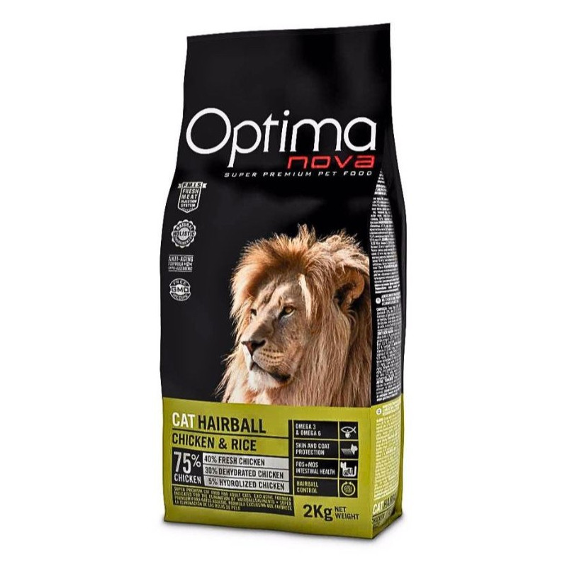 Optimanova Cat Hairball kuivtoit kassidele
