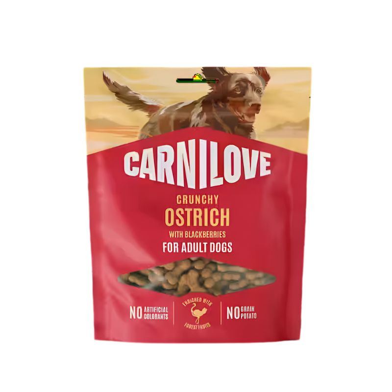 Carnilove Crunchy maiused strutsilihaga ja murakatega koertele