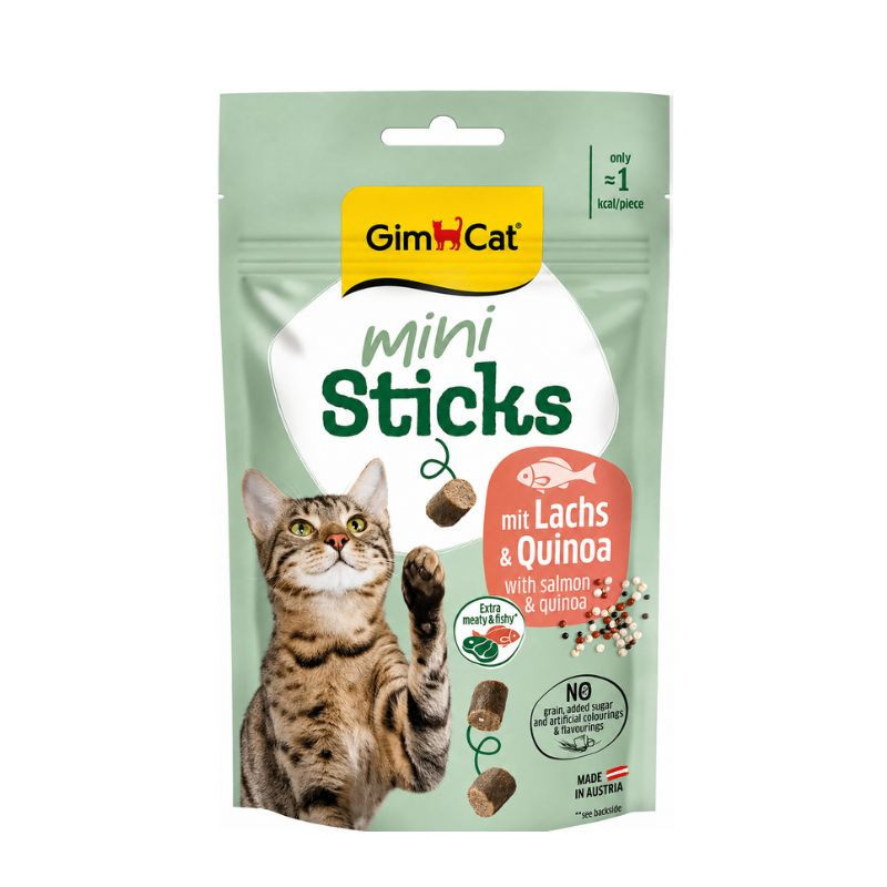 GimCat Mini Sticks maiused lõhe ja kinoa kassidele