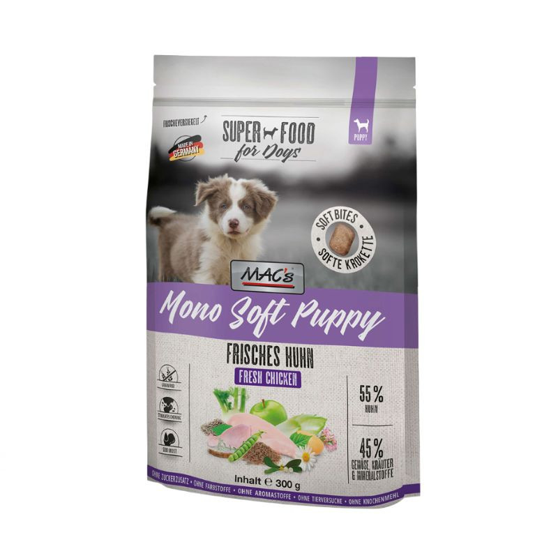 Mac's Dog Mono Soft Puppy kuivtoit värske kanalihaga kutsikatele